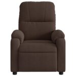 Fauteuil inclinable de massage marron tissu microfibre – Image 5