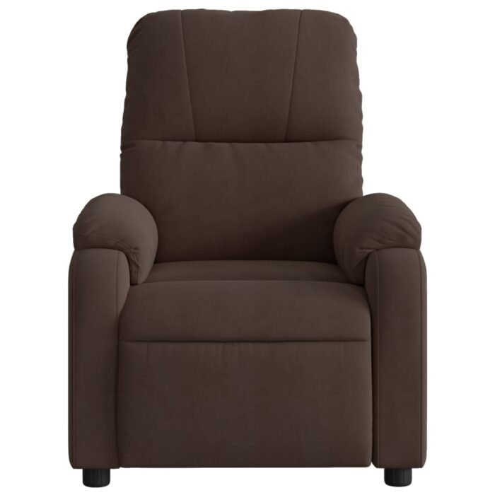 Fauteuil inclinable de massage marron tissu microfibre – Image 5