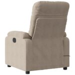 Fauteuil inclinable de massage taupe tissu microfibre – Image 2