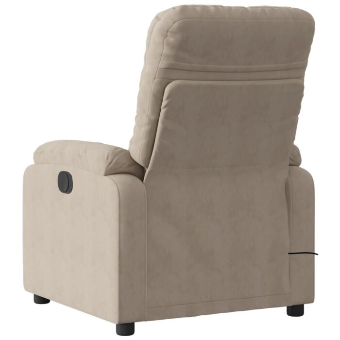 Fauteuil inclinable de massage taupe tissu microfibre – Image 2