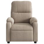 Fauteuil inclinable de massage taupe tissu microfibre – Image 5