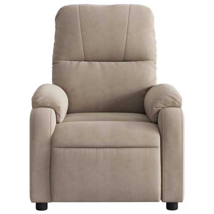 Fauteuil inclinable de massage taupe tissu microfibre – Image 5