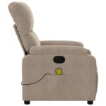 Fauteuil inclinable de massage taupe tissu microfibre – Image 6