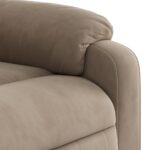Fauteuil inclinable de massage taupe tissu microfibre – Image 7