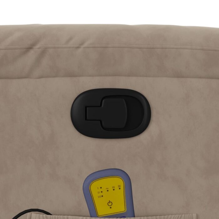 Fauteuil inclinable de massage taupe tissu microfibre – Image 8