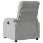 Fauteuil inclinable de massage gris clair tissu microfibre – Image 2