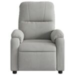 Fauteuil inclinable de massage gris clair tissu microfibre – Image 5