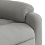 Fauteuil inclinable de massage gris clair tissu microfibre – Image 7