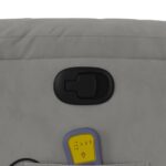 Fauteuil inclinable de massage gris clair tissu microfibre – Image 8