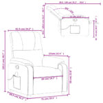 Fauteuil inclinable de massage gris foncé tissu microfibre – Image 10