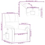 Fauteuil inclinable de massage gris foncé tissu microfibre – Image 11