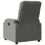 Fauteuil inclinable de massage gris foncé tissu microfibre – Image 2