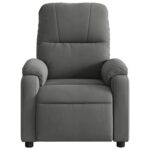 Fauteuil inclinable de massage gris foncé tissu microfibre – Image 5