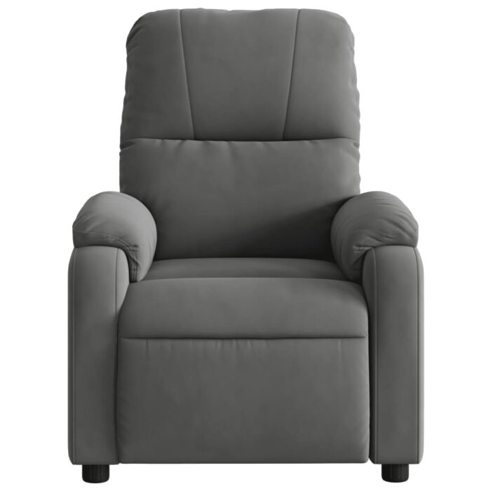 Fauteuil inclinable de massage gris foncé tissu microfibre – Image 5