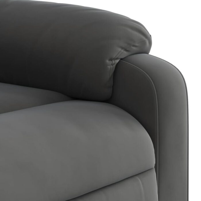 Fauteuil inclinable de massage gris foncé tissu microfibre – Image 7