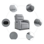 Fauteuil inclinable Gris clair Tissu – Image 3