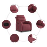 Fauteuil inclinable Rouge bordeaux Tissu – Image 3