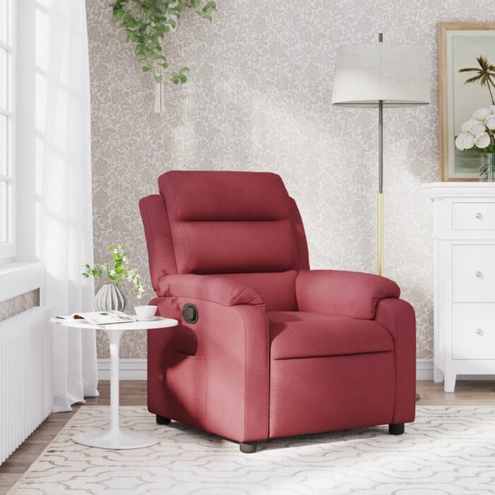 Fauteuil inclinable Rouge bordeaux Tissu – Image 1