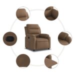 Fauteuil inclinable Marron Tissu – Image 3
