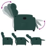 Fauteuil inclinable Vert foncé Tissu – Image 2