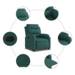 Fauteuil inclinable Vert foncé Tissu – Image 3