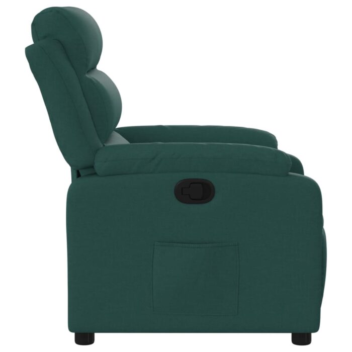 Fauteuil inclinable Vert foncé Tissu – Image 5