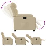 Fauteuil inclinable Crème Tissu – Image 2