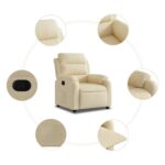 Fauteuil inclinable Crème Tissu – Image 3