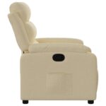 Fauteuil inclinable Crème Tissu – Image 5