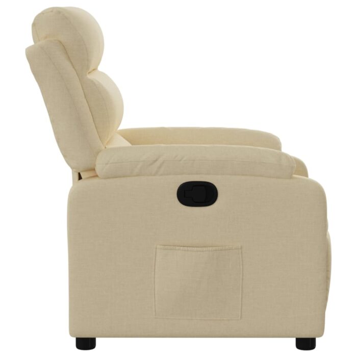 Fauteuil inclinable Crème Tissu – Image 5