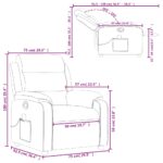 Fauteuil de massage inclinable Gris foncé Tissu – Image 11
