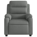 Fauteuil de massage inclinable Gris foncé Tissu – Image 5