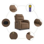 Fauteuil de massage inclinable Marron Tissu – Image 4