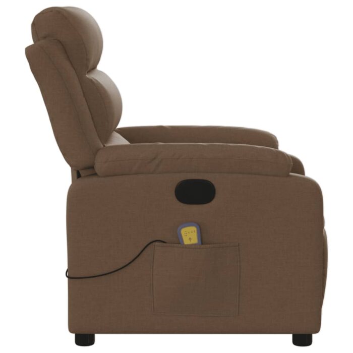 Fauteuil de massage inclinable Marron Tissu – Image 6