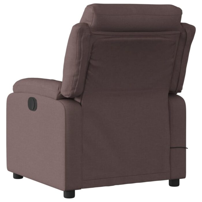 Fauteuil de massage inclinable Marron foncé Tissu – Image 2