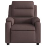 Fauteuil de massage inclinable Marron foncé Tissu – Image 5