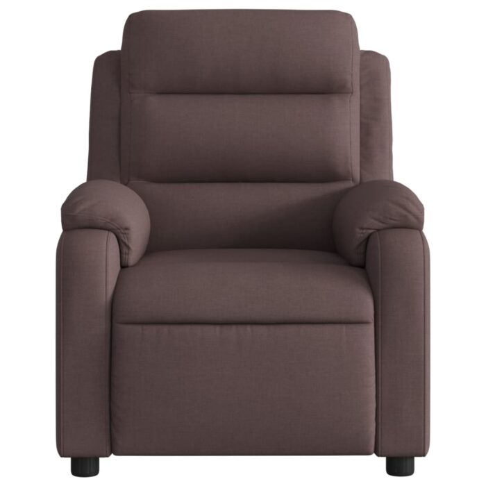 Fauteuil de massage inclinable Marron foncé Tissu – Image 5