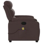 Fauteuil de massage inclinable Marron foncé Tissu – Image 6