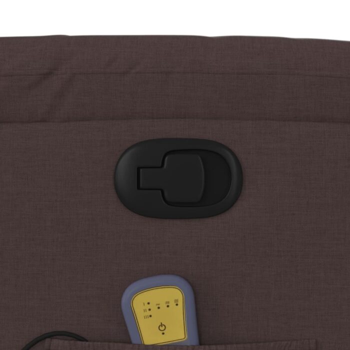 Fauteuil de massage inclinable Marron foncé Tissu – Image 8