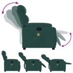 Fauteuil de massage inclinable Vert foncé Tissu – Image 3