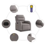 Fauteuil de massage inclinable Taupe Tissu – Image 4