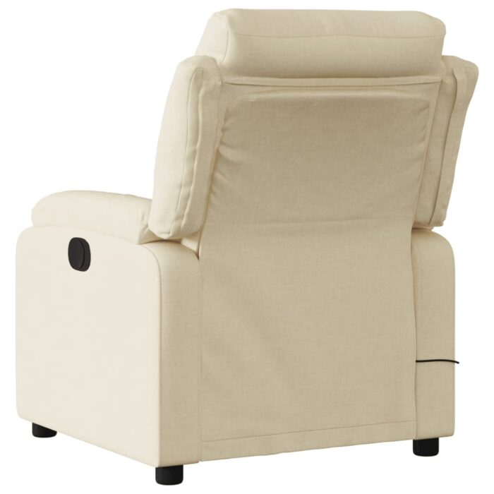 Fauteuil de massage inclinable Crème Tissu – Image 2
