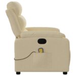 Fauteuil de massage inclinable Crème Tissu – Image 6