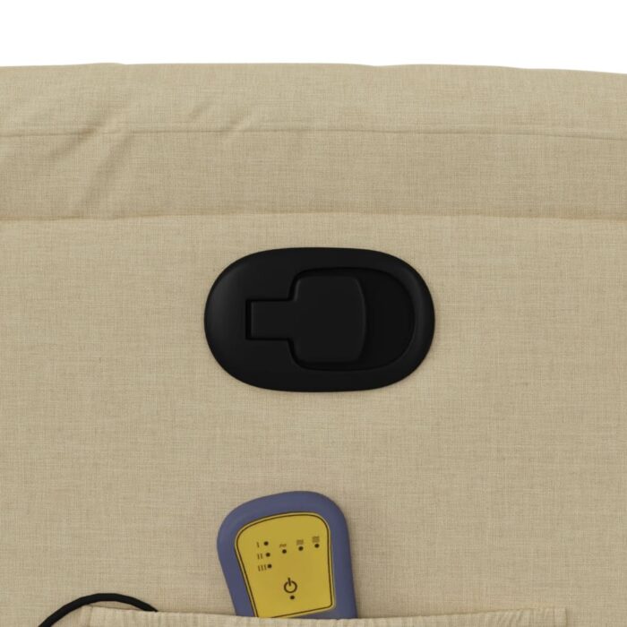 Fauteuil de massage inclinable Crème Tissu – Image 8