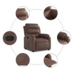 Fauteuil inclinable Marron Similicuir – Image 3
