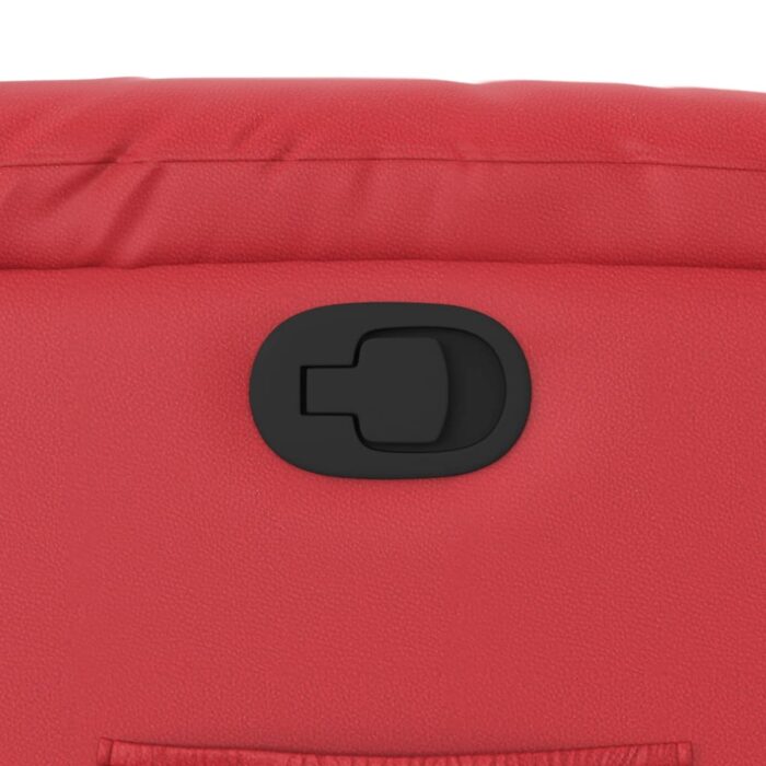 Fauteuil inclinable Rouge Similicuir – Image 7