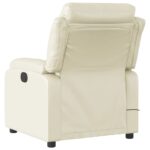 Fauteuil inclinable de massage Crème Similicuir – Image 2
