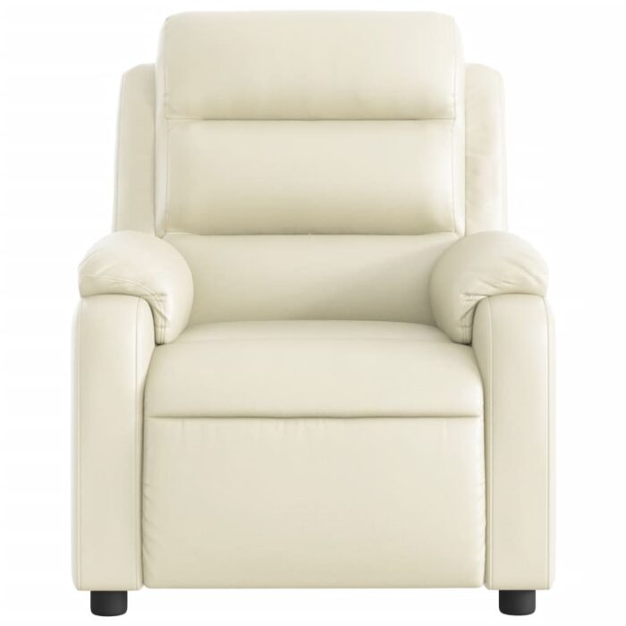 Fauteuil inclinable de massage Crème Similicuir – Image 5