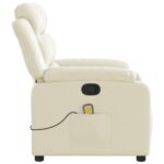 Fauteuil inclinable de massage Crème Similicuir – Image 6