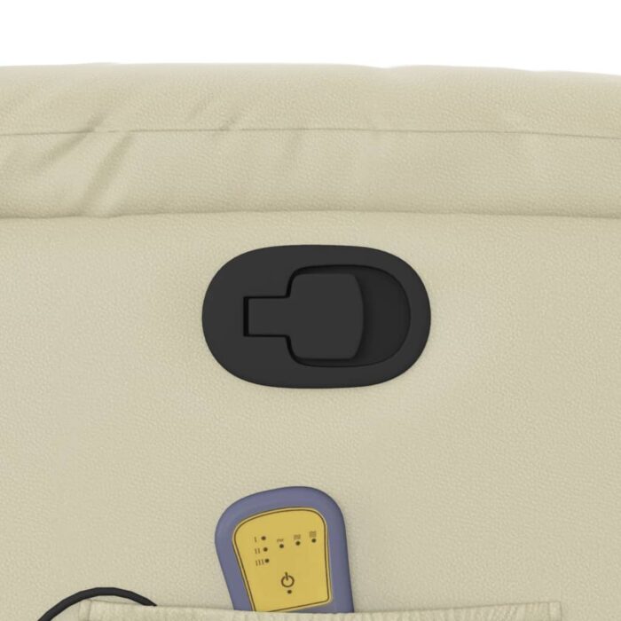 Fauteuil inclinable de massage Crème Similicuir – Image 8